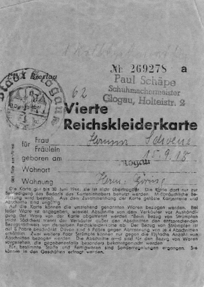 Reichskleiderkarte Glogau