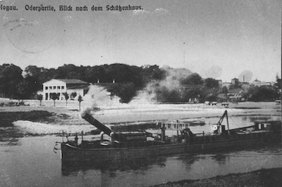 Oderpartie, Blick auf das Schützenhaus